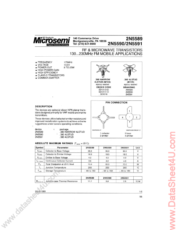 2N5590 Microsemi Corporation