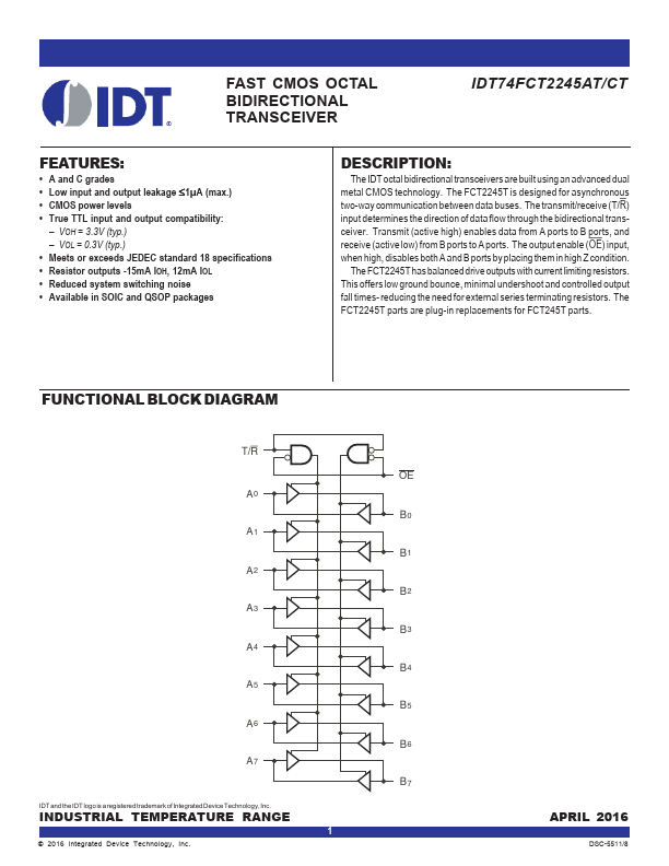 IDT74FCT640AT Integrated Device Technology