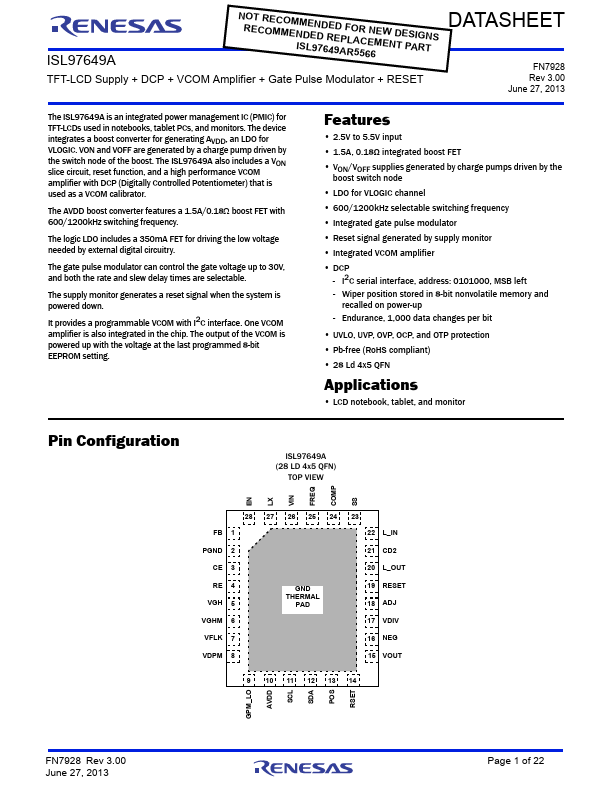 ISL97649A Renesas