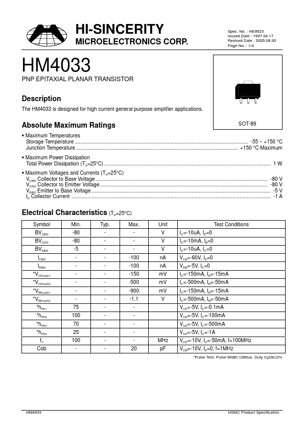 <?=HM4033?> डेटा पत्रक पीडीएफ