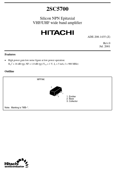 2SC5700 Hitachi Semiconductor