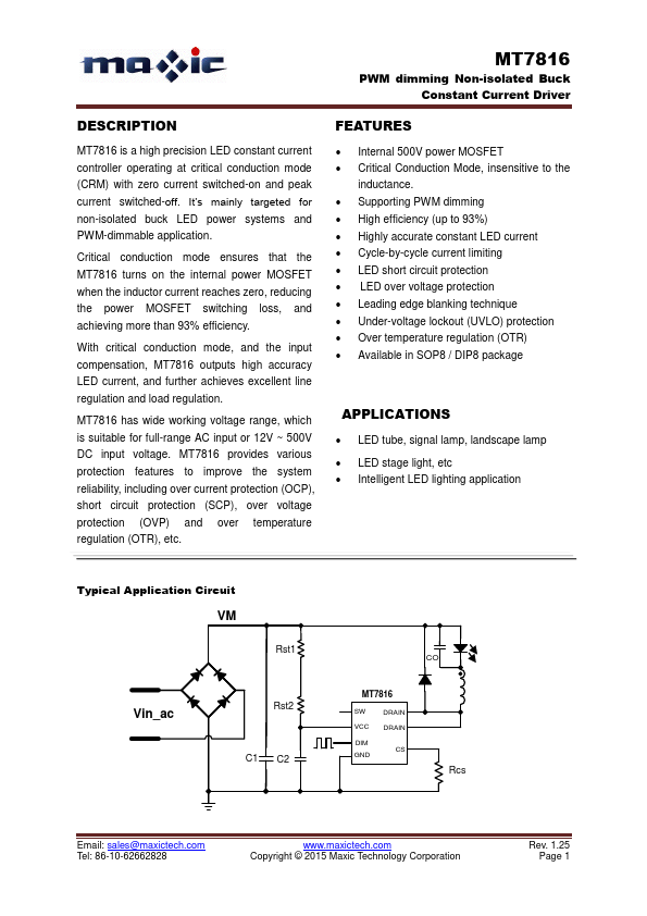 MT7816 Maxic Technology