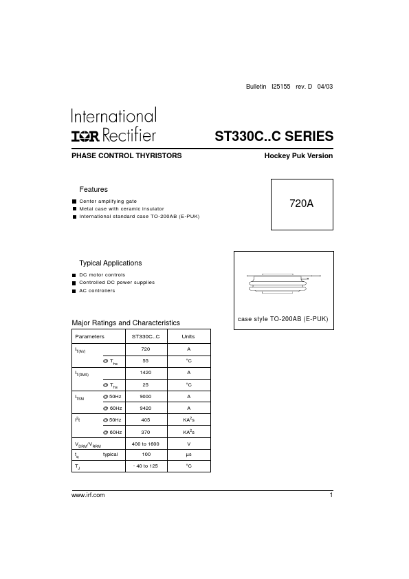 ST330C12C International Rectifier