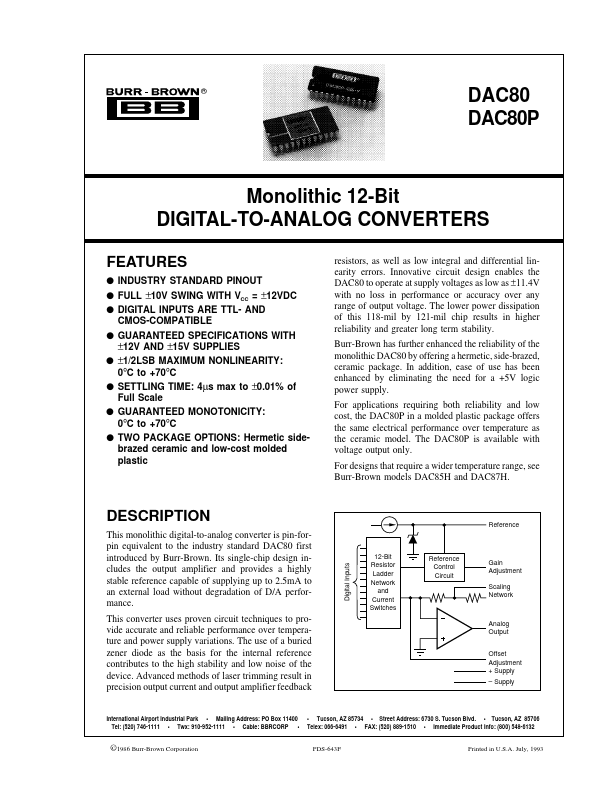 DAC80 Burr-Brown Corporation