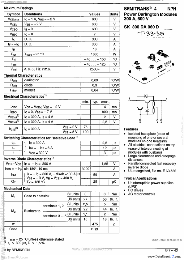 SK300DA060D Semikron