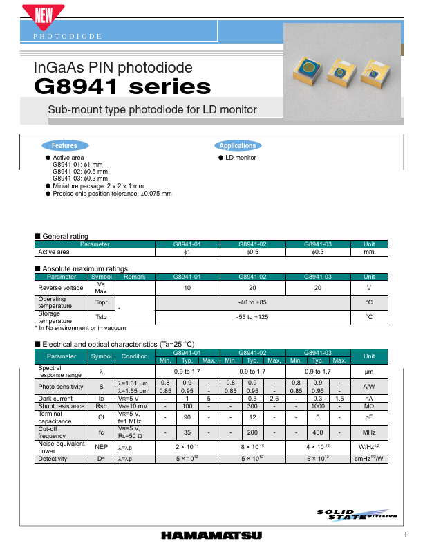 G8941-01 Hamamatsu Corporation