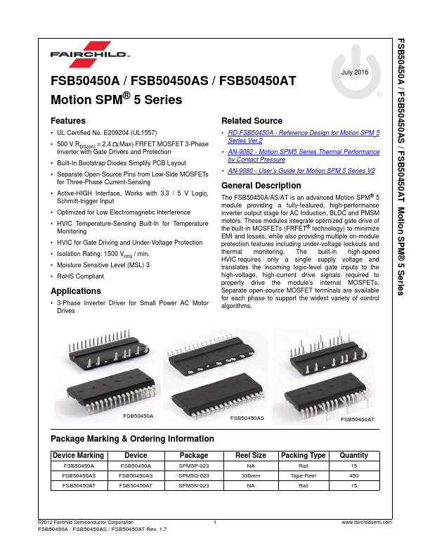 FSB50450AT Fairchild Semiconductor