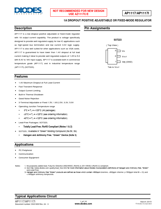 AP1117 Diodes Incorporated