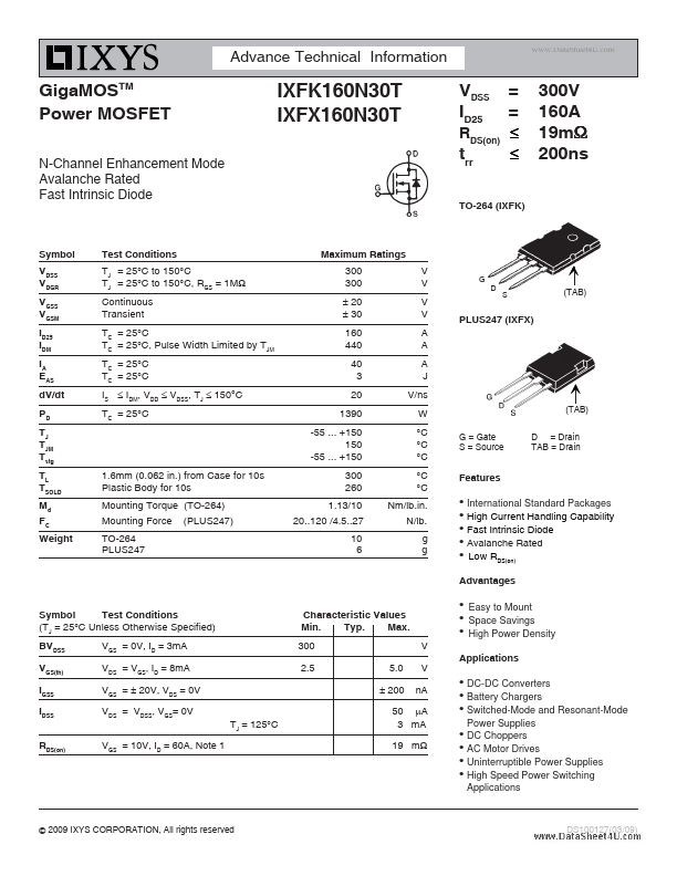 IXFX160N30T IXYS