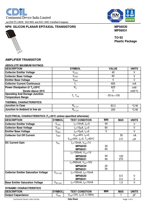 MPS6531 CDIL