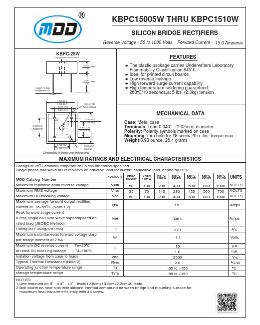 KBPC1501W MDD