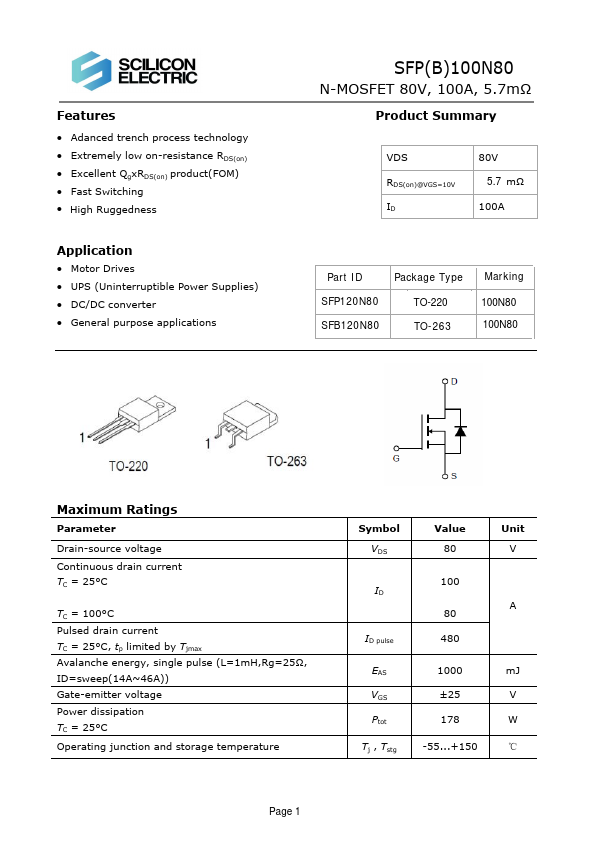 SFB120N80 SCILICON