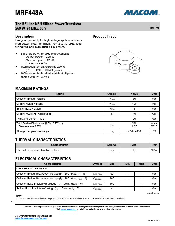 MRF448A MA-COM