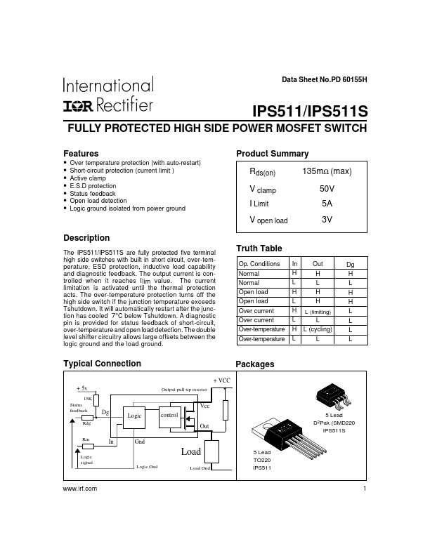 IPS511 International Rectifier