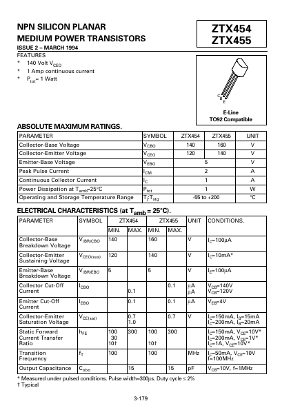 ZTX454 Zetex Semiconductors