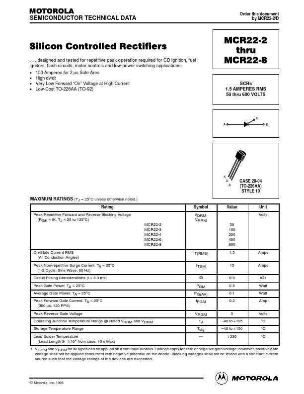 MCR22-2 Motorola