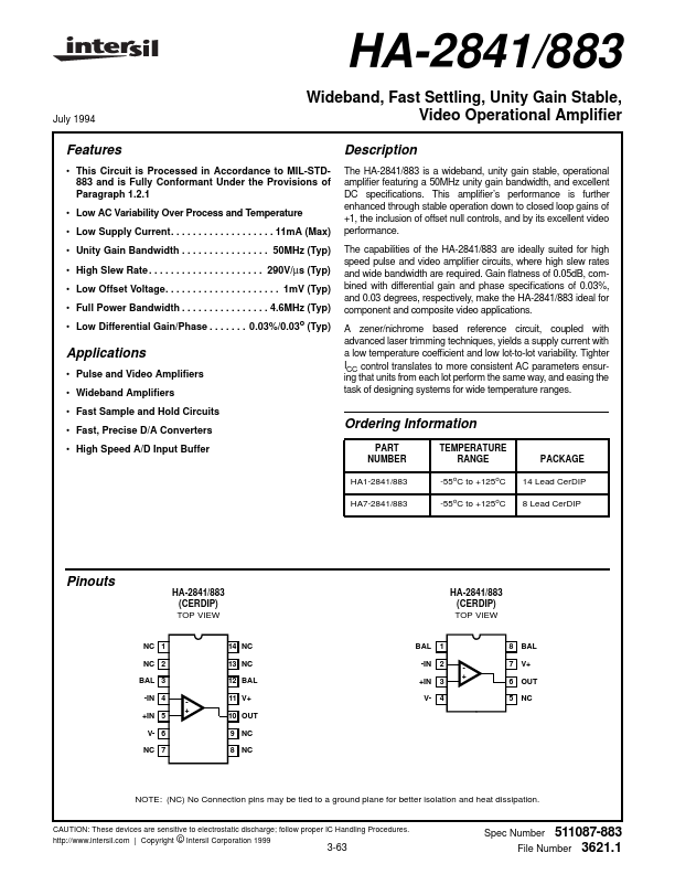 HA-2841883 Intersil Corporation