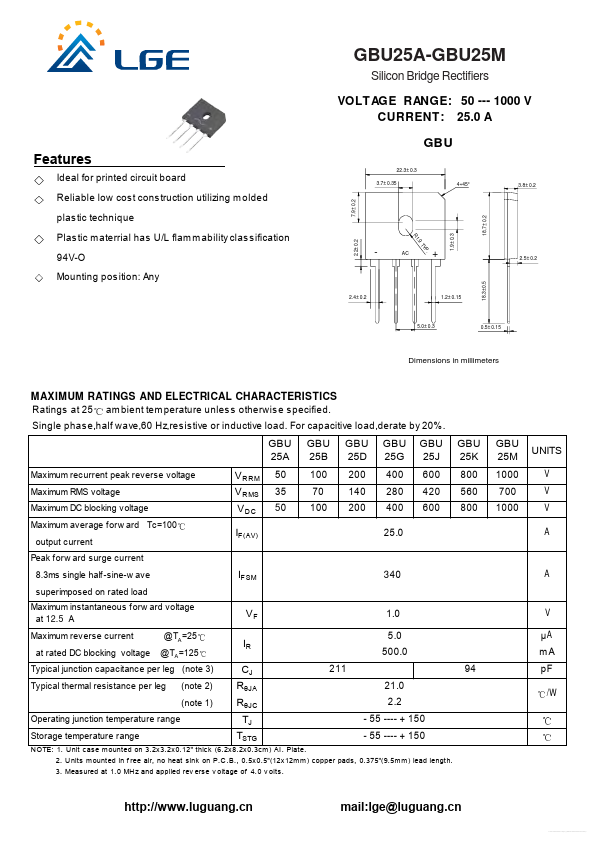 GBU25G Luguang Electronic