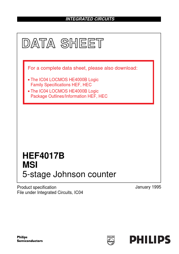 <?=HEF4017B?> डेटा पत्रक पीडीएफ