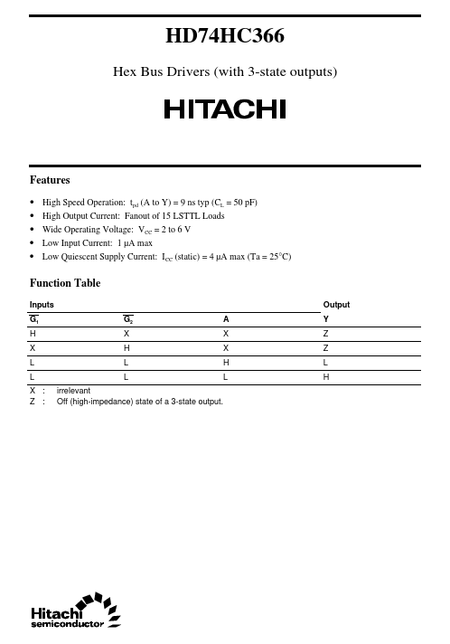 HD74HC366 Hitachi Semiconductor