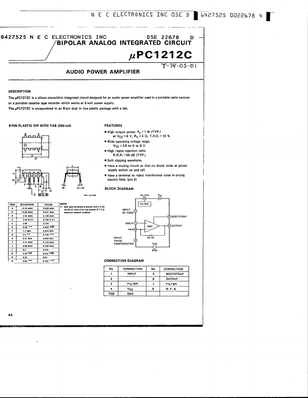 <?=UPC1212C?> डेटा पत्रक पीडीएफ