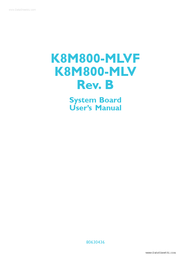 <?=K8M800-MLV?> डेटा पत्रक पीडीएफ