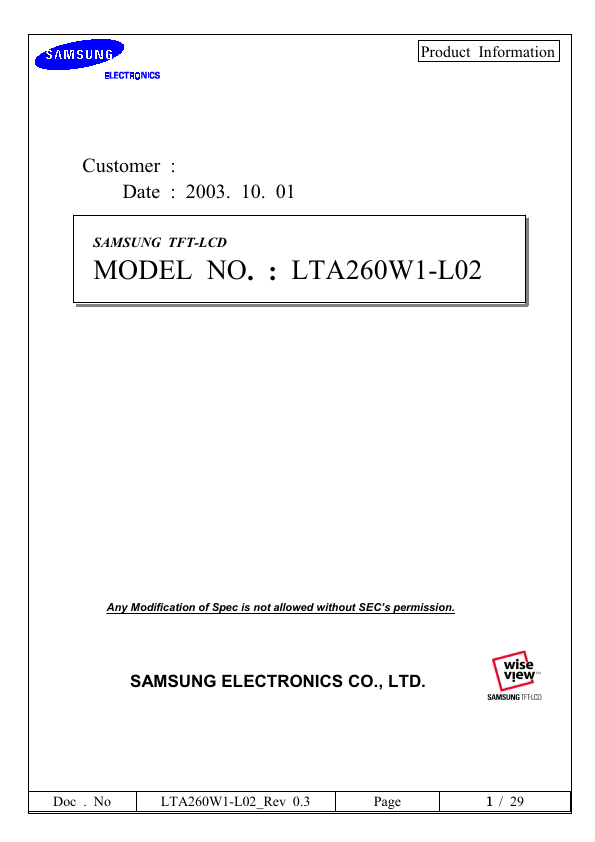 <?=LTA260W1-L02?> डेटा पत्रक पीडीएफ