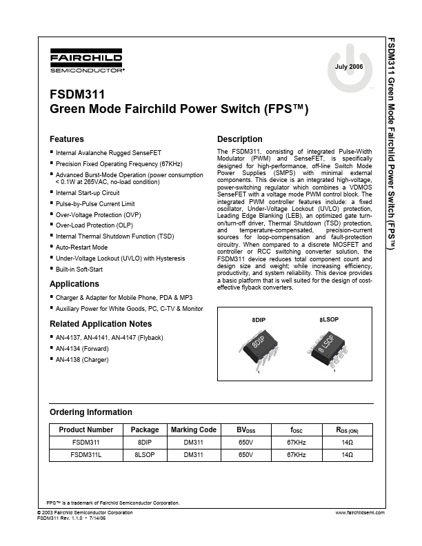 FSDM311 Fairchild Semiconductor