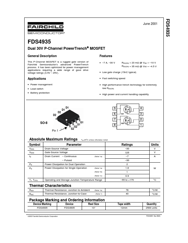 <?=FDS4935?> डेटा पत्रक पीडीएफ