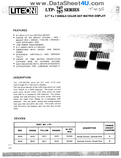 <?=LTP757x?> डेटा पत्रक पीडीएफ