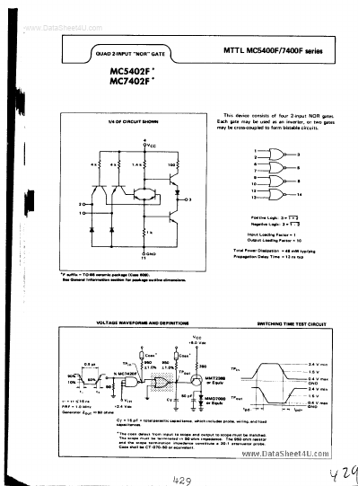 MC7402F Motorola Semiconductor