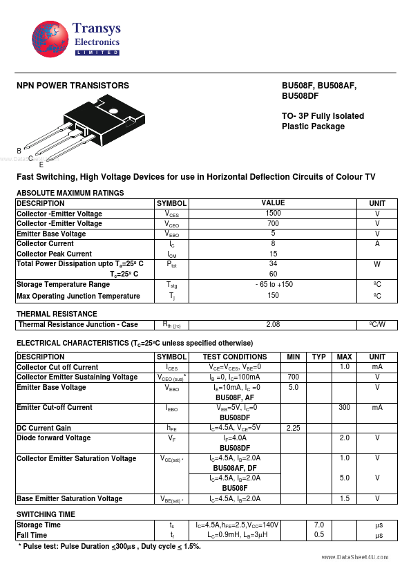 BU508AF TRANSYS Electronics