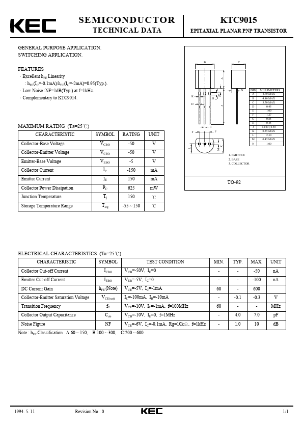 KTC9015 KEC