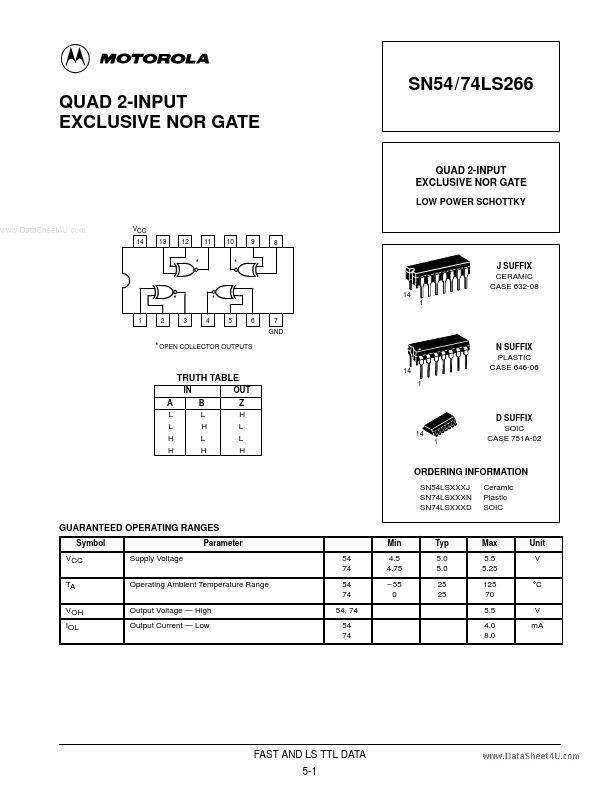 74266 Motorola Semiconductor