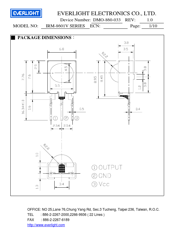 IRM-8601V-2 Everlight Electronics