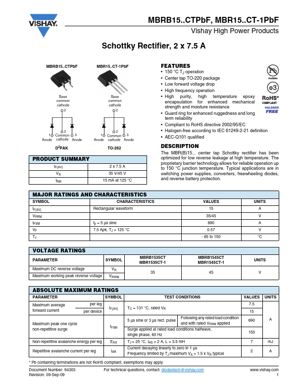 <?=MBR1535CT-1?> डेटा पत्रक पीडीएफ