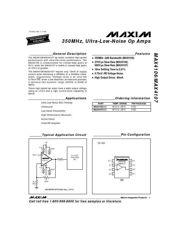 <?=MAX4106?> डेटा पत्रक पीडीएफ