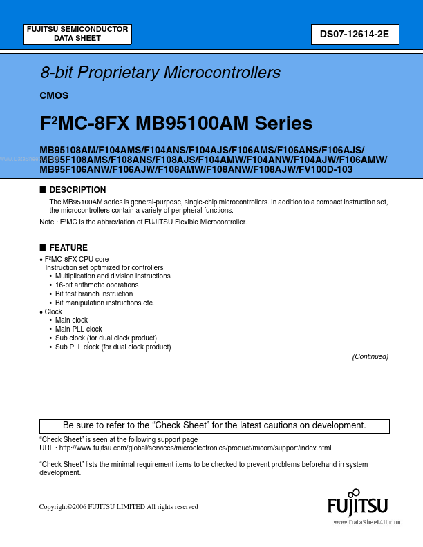 MB95F106AJW Fujitsu Media Devices