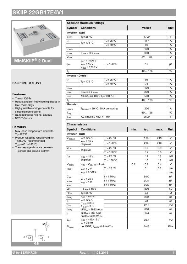 <?=SKiiP22GB17E4V1?> डेटा पत्रक पीडीएफ