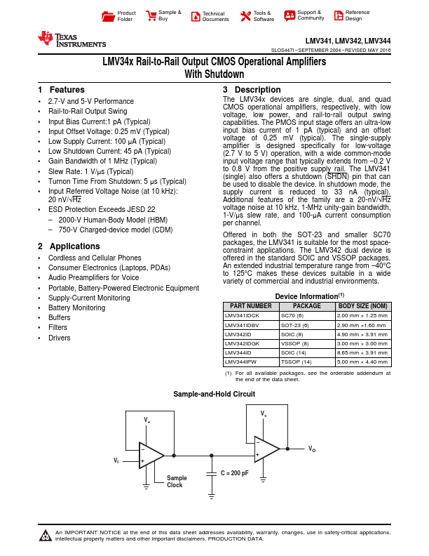 LMV344 Texas Instruments