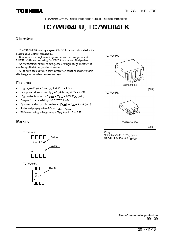 TC7WU04FK Toshiba