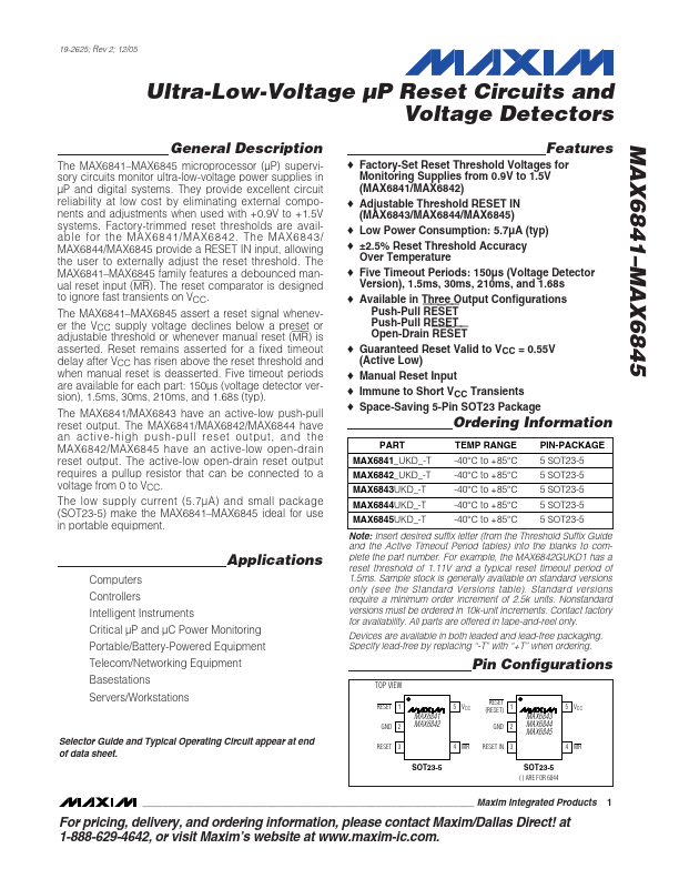 MAX6842 Maxim Integrated Products