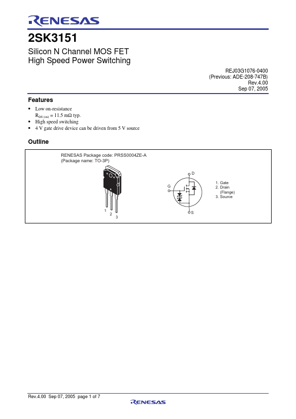 2SK3151 Renesas