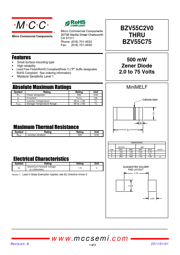 <?=BZV55C5V1?> डेटा पत्रक पीडीएफ