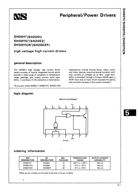 DH0011 National Semiconductor