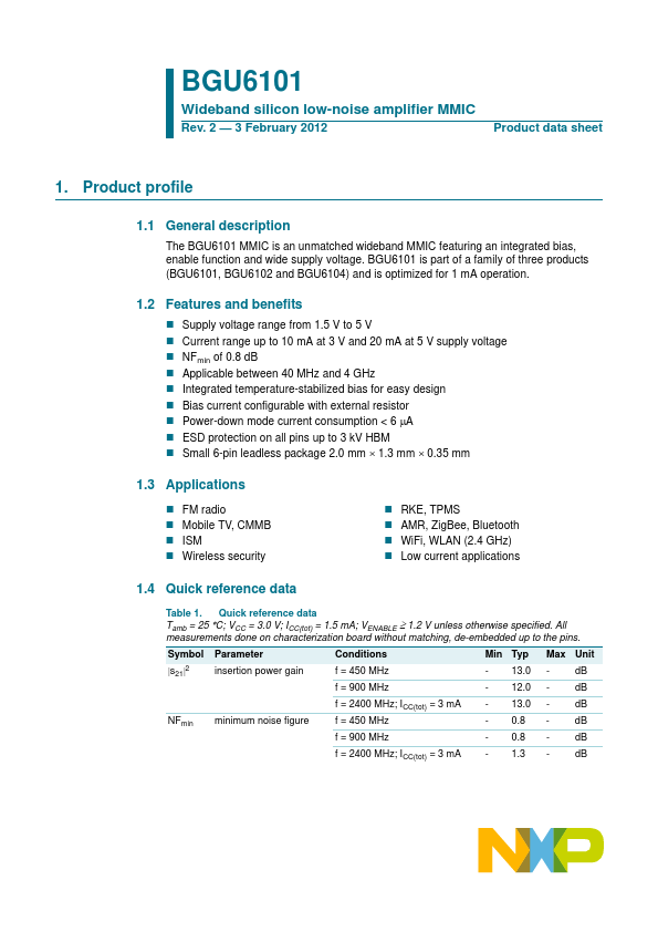 BGU6101 NXP