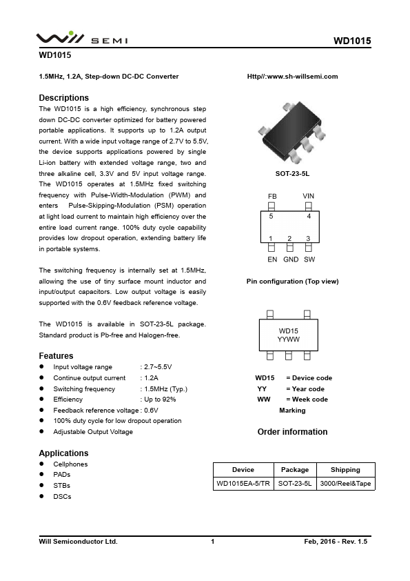 WD1015