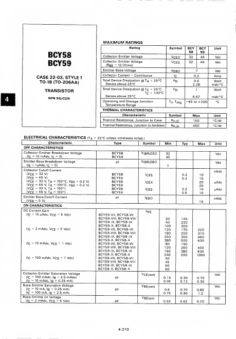 BCY58 Motorola