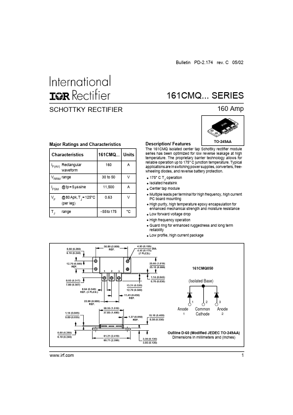 161CMQ035 International Rectifier