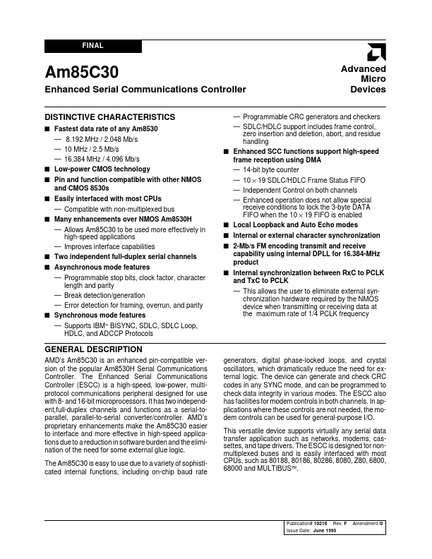AM85C30-8PC